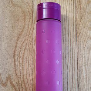 Lululemon Athletica Pink Glass Water Bottle Silicone Sleeve Handle Gym Workout